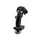 Schwarzer Gaming-Joystick mit beleuchteten Tasten, ergonomischem Griff und silbernem Stellrad vor weißem Hintergrund.