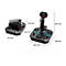 Thrustmaster Joystick und Schubregler vor weißem Hintergrund mit bemaßten Abmessungen in Millimetern.