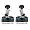 Zwei identische Thrustmaster Joysticks in Weiß-Grau auf weißem Hintergrund.