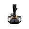 Schwarzer Thrustmaster Joystick mit orangefarbenen Akzenten und mehreren Tasten auf einer breiten Basis.