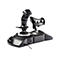 Schwarzer Flightstick-Controller mit Joystick und Schubregler auf weißem Hintergrund.