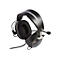 Schwarzes Thrustmaster Gaming-Headset mit gepolstertem Bügel und Mikrofon vor weißem Hintergrund.