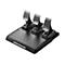 Schwarzes Thrustmaster-Pedal-Set. Drei Metallpedale, auf einer strukturierten Basis. Der Name ist prominent zu sehen.