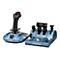 Thrustmaster Airbus Edition Flugsimulator-Set mit Joystick und Schubhebel-Einheit in blauem Metall-Design.