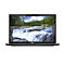 Dunkelgraues Laptop vor Landschaft, Display zeigt Fluss und Berge.