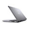 Grauer Laptop, leicht geöffnet, in Dreiviertelansicht vor weißem Hintergrund. Das Dell-Logo ist auf der Oberseite des Laptops zu sehen.