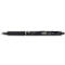 Ein schwarzer Pilot Frixion Clicker Stift, der Text "CLICKER 07" und "remove by friction" aufweist.