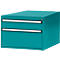 Tiroirs inférieurs Manuflex, pour établi Profi de profondeur 700 mm, turquoise
