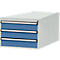 Tiroirs inférieurs Manuflex, pour P 800 mm, gris clair/bleu brillant
