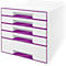 Tiroirs WOW CUBE 5214 LEITZ®, 5 tiroirs, format A4, polystyrène, violet