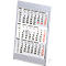 Tisch-Aufstellkalender Edelstahl 2026/2027, 3-sprachig, magnetisch, 24 Seiten, Datumsschieber, B 105 x H 230 mm, Edelstahl gebürstet