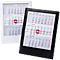 Tisch-Aufstellkalender Standard 2026/2027, 24 Seiten, roter Datumsschieber, B 120 x H 160 mm, Kunststoff, weiß