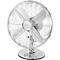 Tischventilator , 3 Leistungsstufen, winkelverstellbar, Überhitzungsschutz, B 340 x T 260 x H 440 mm, Kunststoff und Metall, chromfarben