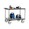 Tischwagen 'Grey Edition', Stahl/Holz, 2 Etagen, L 850 x B 500 mm, bis 500 kg, anthrazitgrau/mittelgrau