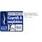 Blue and white logo with the words Dynair Ballkissen, Geprüft & empfohlen and logos of organizations for back health.