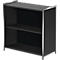 TOLEDO boekenkast, met zicht-achterwand, 2 OH, B 800 x D 380 x H 780 mm, antraciet