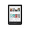 Schwarzer Tolino eBook-Reader mit Startbildschirm, Buchcover-Übersicht, Lesefortschritt und Navigationsleiste.
