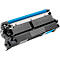 Cartouche de toner noire Brother avec rouleau bleu clair sur fond neutre.