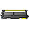 Cartouche de toner jaune Brother sur fond blanc.