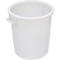 Tonneau, avec poignées, 35 l, Ø 390 x H 410 mm, convient pour aliments, résistant à la température, empilable, HDPE recyclable, blanc