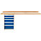TOP-werkbank, Werkbank met kast, 5 schuifladen, aanbouweenheid, 2000 mm breed 