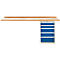 TOP-werkbank, Werkbank met kast, 5 schuifladen, aanbouweenheid, 2000 mm breed 
