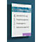 Sign with a blue background displaying the name MemoDesigns. It lists the departments Management, Project Management, Project Agency and Facility Management.