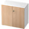 TOPAS LINE archiefkast, 2 dossierhoogtes, afsluitbare deuren, decor wit/eiken
