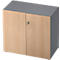 TOPAS LINE archiefkast, 2 dossierhoogtes, afsluitbare deuren, grafiet/eiken decor