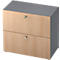TOPAS LINE archiefkast, 2 dossierhoogtes, met volledig uittrekbare lade, grafiet/eiken decor