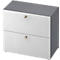TOPAS LINE archiefkast, 2 dossierhoogtes, met volledig uittrekbare lade, grafiet/wit