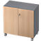 TOPAS LINE rolkast, 2 dossierhoogtes, afsluitbare deuren, grafiet/eiken decor