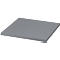 Grey, rectangular plate with slightly rounded edges.