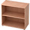 Light brown bookcase with two shelves. The top side is sloped.