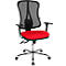Topstar Bürostuhl Head Point Deluxe, mit Armlehnen, Synchronmechanik, Muldensitz, Netzrücken, schwarz/rot/alusilber