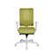 Topstar bureaustoel Sitness Life 50, met armleuningen, 3D-synchroonmechanisme, holle zit, netrugleuning, mosterd groen/wit