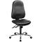 Black office chair with wheels, swivel and height adjustable.
