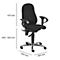 Black office chair against white background, with dimensions. Backrest height: 570 mm. Seat height: 420-550 mm. Width: 450/480 mm.