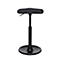 A black height-adjustable stool. The seat is oval, the foot is round.