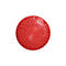Red, round swivel disc with studs and metal balls on a white background.