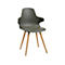 Topstar® T 2020 kuipstoel, 4-poot, desinfectiebestendig, met armleuningen, grijs/beuken