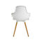 Topstar® T 2020 kuipstoel, 4-poot, desinfectiebestendig, met armleuningen, wit/beuken