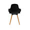 Topstar® T 2020 kuipstoel, 4-poot, desinfectiebestendig, met armleuningen, zwart/beuken