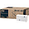 Papiertücher-Verpackung und einzelne Box von Tork. Aufdruck: 'Soft Singlefold Hand Towel' und '29 01 43'.