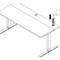 Tour de prise de courant pour bureau électrique réglable en hauteur TEMPIO, câble d'alimentation de 1,5 m, 3x Schuko, 2 x USB