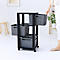 Tour de rangement BRISEN, avec roulettes, 3 x 16 litres, jusqu'à 30 kg, tiroirs amovibles des deux côtés, plastique recyclé, sans BPA, L 300 x l 366 x H 770 mm, anthracite