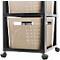 Tour de rangement BRISEN, avec roulettes, 3 x 16 litres, jusqu'à 30 kg, tiroirs amovibles des deux côtés, plastique recyclé, sans BPA, L 300 x l 366 x H 770 mm, cappuccino