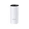 Routeur Wi-Fi TP-Link cylindrique blanc. Dessus noir rainuré, logo en bas.