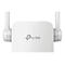 Weißer WLAN-Router mit zwei Antennen. Das tp-link Logo ist mittig platziert.