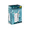 Verpackung des TP-Link AC2600 MU-MIMO Wi-Fi Range Extenders RE650 mit weißem Gerät und vier Antennen.